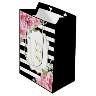 Sacola Para Presentes Média Favor de partido bonito dos rosas do rosa da