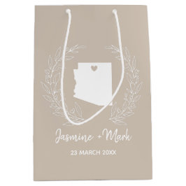 Sacola Para Presentes Média favores de casamento do mapa do estado da arizona 