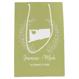 Sacola Para Presentes Média Favoritos de casamento do destino do mapa de Conne