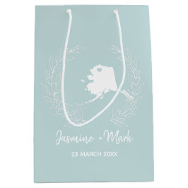 Sacola Para Presentes Média Favoritos de casamento do mapa estadual do Alasca