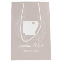 Sacola Para Presentes Média Favoritos de casamento do mapa estadual do Arkansa