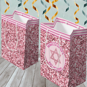 Sacola Para Presentes Média Favoritos para festas Glam Rosa Ou Apresentam Bat