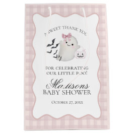 Sacola Para Presentes Média Favorzinhos de Chá de Bebê Fantasminha Rosa Pastel