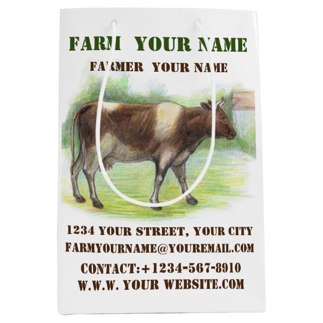 Sacola Para Presentes Média Fazenda (Frente)