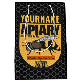 Sacola Para Presentes Média Fazenda de colmeias apiárias de abelhas melíferas 
