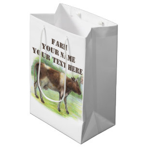 Sacola Para Presentes Média Fazenda de vacas 