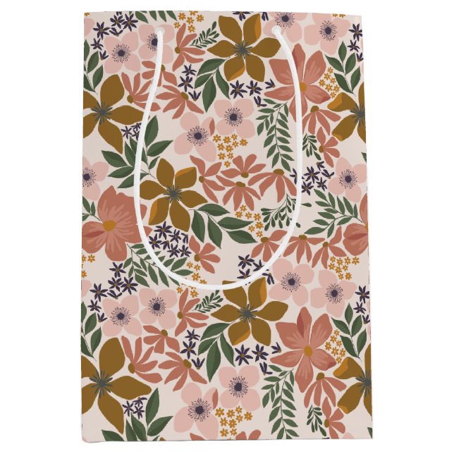 Sacola Para Presentes Média Fazenda Floral (Frente)