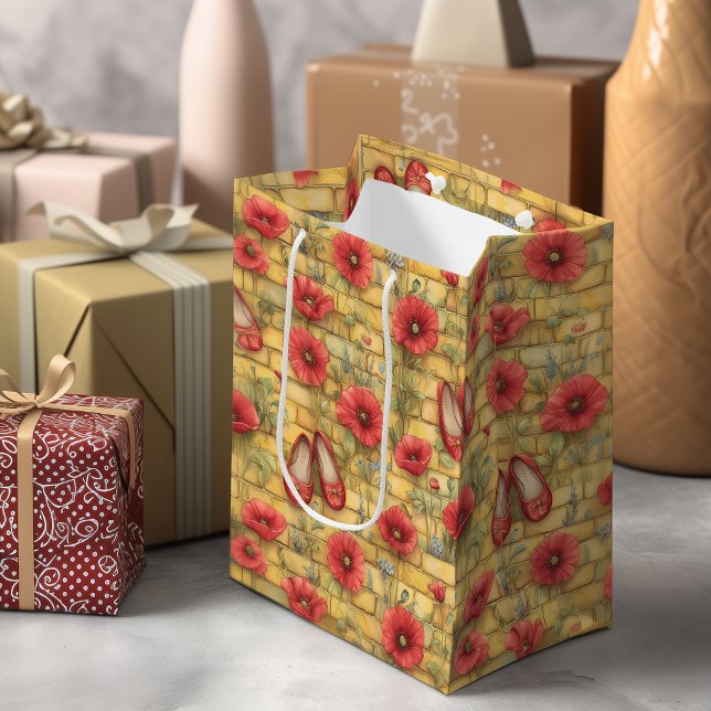 Sacola Para Presentes Média Feiticeiro de Oz Poppies & Slippers (Criador carregado)