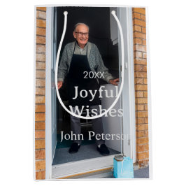 Sacola Para Presentes Média Felicidades adicionam nome foto homem feriado ano 