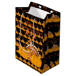 Sacola Para Presentes Média Feliz Ação de Graças