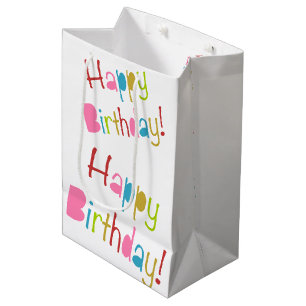 Sacola Para Presentes Média Feliz aniversário