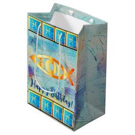 Sacola Para Presentes Média Feliz aniversário /-19 de fevereiro - 20 de março