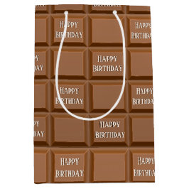 Sacola Para Presentes Média Feliz aniversário Bar de chocolate doce
