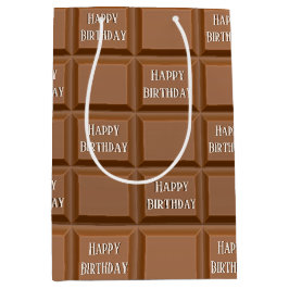Sacola Para Presentes Média Feliz aniversário Bar de chocolate doce