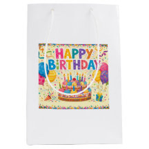 Feliz aniversário cartão brilhante alto em branco