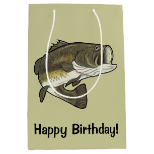 Sacola Para Presentes Média Feliz aniversario de baixo Largemouth