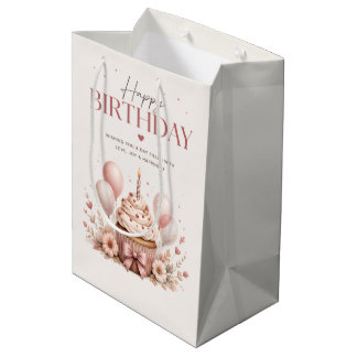 Sacola Para Presentes Média Feliz Aniversário Elegante