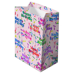 Sacola Para Presentes Média Feliz Aniversário Espelha-Se No Saco De Presente