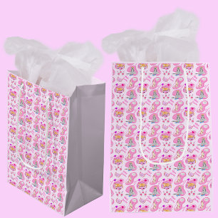 Sacola Para Presentes Média Feliz Aniversário Gatos Fazem Uma Festa