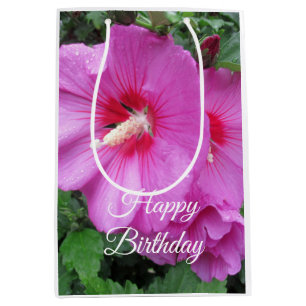 Sacola Para Presentes Média Feliz aniversário Rosa Rosa Rosa Rosa Rosa Rosa d