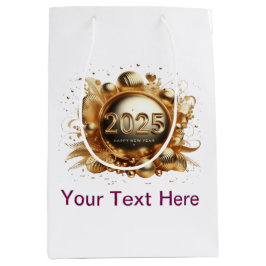 Sacola Para Presentes Média feliz ano novo 2025