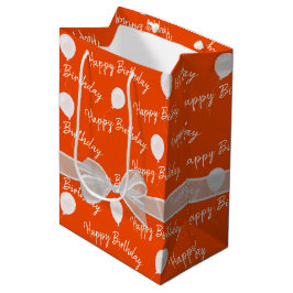Sacola Para Presentes Média Feliz Arco de aniversário e balões