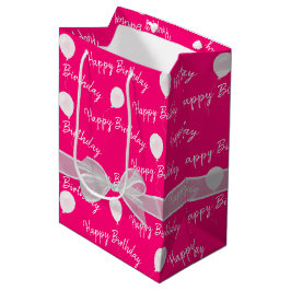 Sacola Para Presentes Média Feliz Arco de aniversário e balões