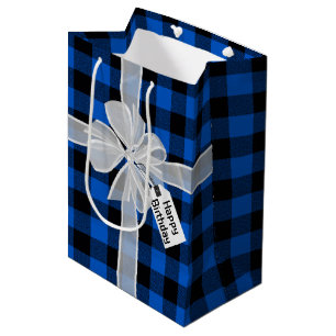 Sacola Para Presentes Média Feliz Arco De Aniversário Na Xadrez