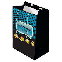Sacola Para Presentes Média FELIZ Bar EMOJI Bat Mitzvah Gift Bag