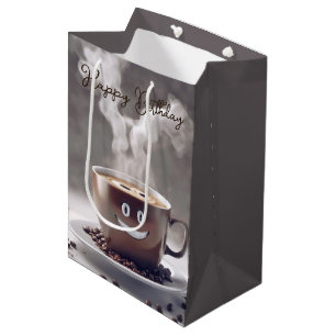 Sacola Para Presentes Média Feliz Café De Aniversário Com Sorriso
