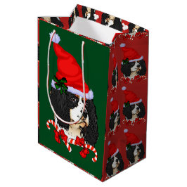 Sacola Para Presentes Média Feliz de Natal Cavalier King Charles Spaniel