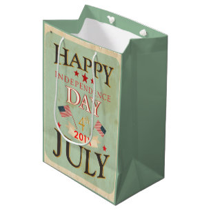 Sacola Para Presentes Média Feliz Dia da Independência 4 de julho