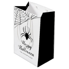 Sacola Para Presentes Média Feliz Dia das Bruxas de Aranha Negra