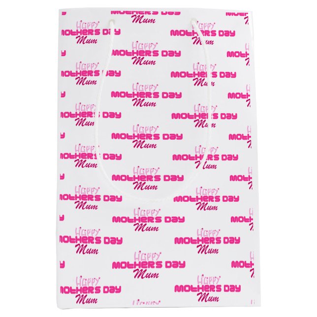 Sacola Para Presentes Média Feliz dia de as mães (Frente)