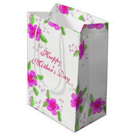 Sacola Para Presentes Média Feliz dia de as mães com barra média de presentes
