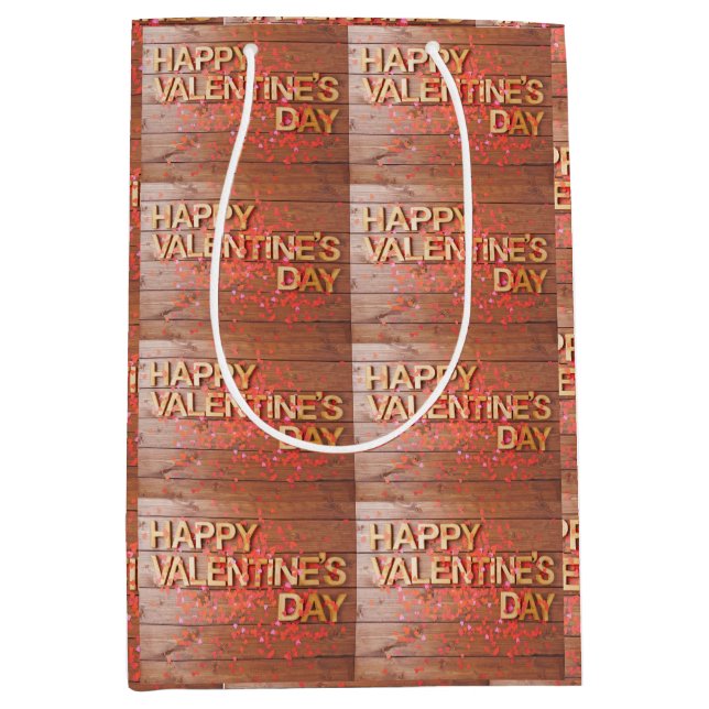 Sacola Para Presentes Média Feliz dia de os namorados (Frente)