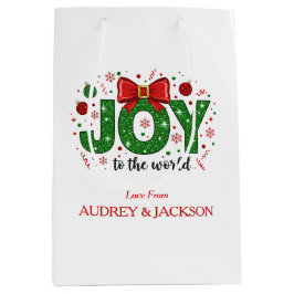 Sacola Para Presentes Média Feliz e Colorido Natal