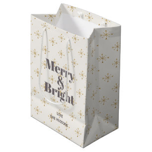 Sacola Para Presentes Média Feliz e meio de marfim brilhante
