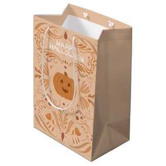 Sacola Para Presentes Média "Feliz Fantasmagoria" Lindo Fantasma de Halloween