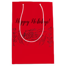 Feliz Feriados! Reindeer em Vermelho