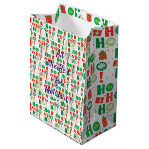Sacola Para Presentes Média Feliz Flor de Natal