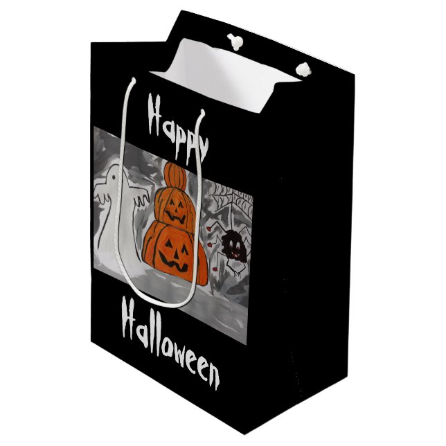Sacola Para Presentes Média Feliz Halloween (Frente inclinada)