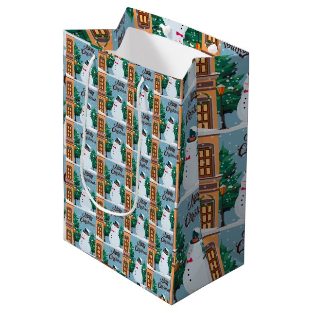 Sacola Para Presentes Média Feliz Natal (Frente inclinada)