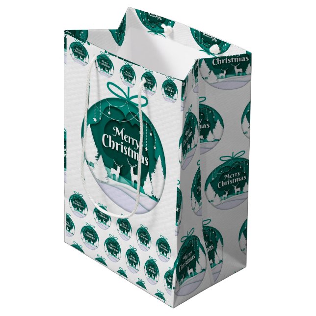 Sacola Para Presentes Média Feliz Natal (Frente inclinada)
