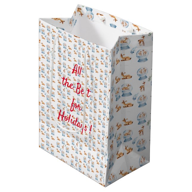 Sacola Para Presentes Média Feliz Natal (Frente inclinada)