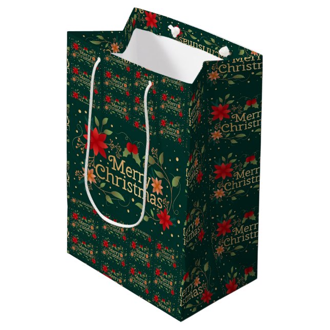 Sacola Para Presentes Média Feliz Natal (Frente inclinada)