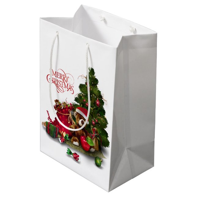 Sacola Para Presentes Média Feliz Natal (Verso inclinado)