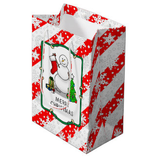 Sacola Para Presentes Média Feliz Natal 2 Árvore de Neve