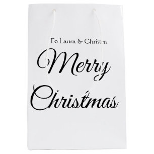 Sacola Para Presentes Média Feliz Natal adicionar nome texto presente personal