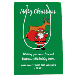 Sacola Para Presentes Média Feliz Natal Africano Papai Noel
